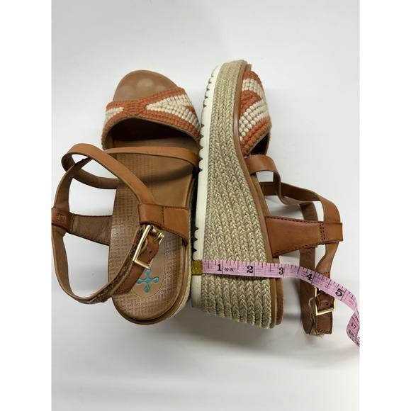 Beartraps Posture+ Wedge Sandals Braided Strap Brown/Orange Women's 9 Boho 70's - Picture 6 of 6